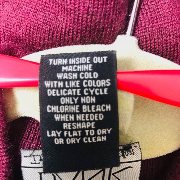 Jos A Bank Merlot Merino Wool Sweater Men L 1/4 Zip Wine Burgundy - Picture 5 of 7